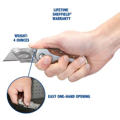 Image showing 5 th Sheffield 2.4 in. Premium Folding Lock Back Utility Knives, 2-Pack