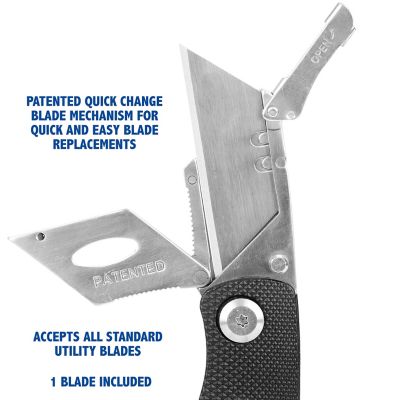 Image showing  Folding Lock Back Utility Knife - Black, 12613