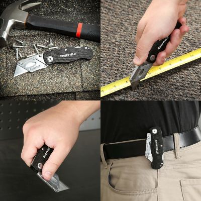 Image showing 8 th Sheffield Folding Lock Back Utility Knife - Black, 12613