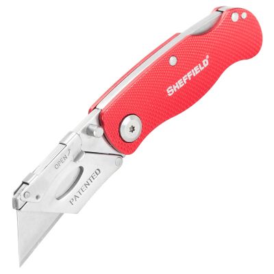 Sheffield Folding Lock Back Utility Knife - Red, 12614