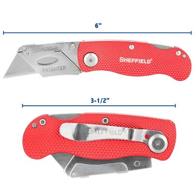Image showing  Folding Lock Back Utility Knife - Red, 12614