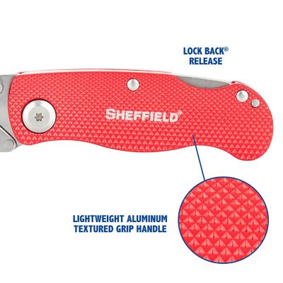Image showing  Folding Lock Back Utility Knife - Red, 12614