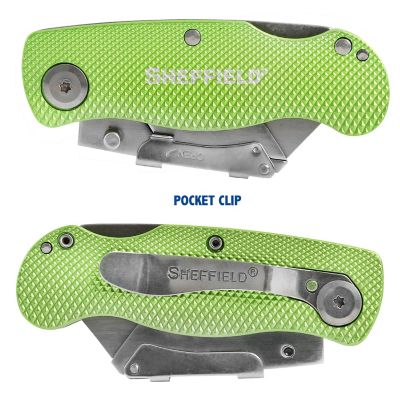 Image showing  Folding Lock Back Utility Knife - Hi-Vis Green, 12615