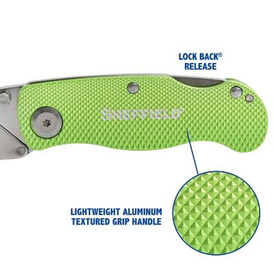 Image showing  Folding Lock Back Utility Knife - Hi-Vis Green, 12615