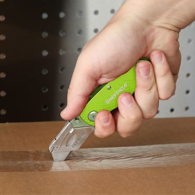 Image showing 6 th Sheffield Folding Lock Back Utility Knife - Hi-Vis Green, 12615