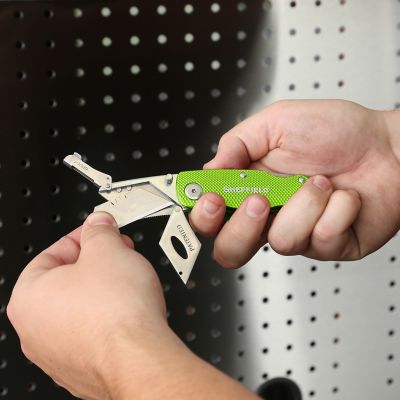 Image showing 7 th Sheffield Folding Lock Back Utility Knife - Hi-Vis Green, 12615