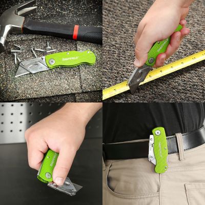 Image showing 8 th Sheffield Folding Lock Back Utility Knife - Hi-Vis Green, 12615
