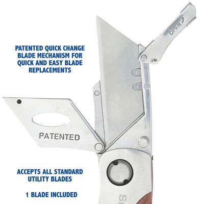 Image showing  Premium Folding Lock Back Utility Knife with Sheath, 12818