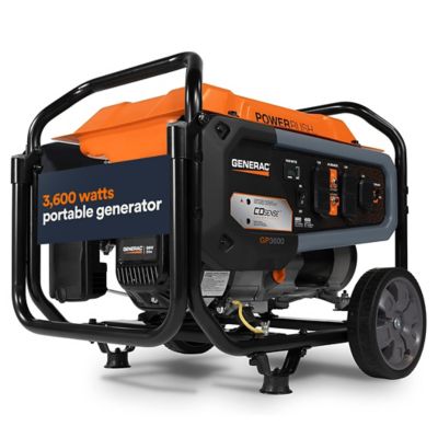 Generac 4,500/3,600-Watt Gasoline Powered GP3600 Portable Generator, CO-Sense, 49-State