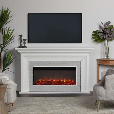Real Flame Sonia Landscape Electric Fireplace in White -  4830E-W