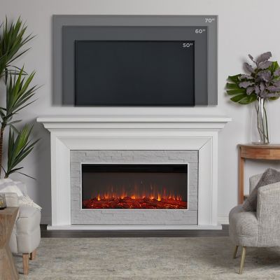 Image showing 1 th Real Flame Sonia Landscape Electric Fireplace, White