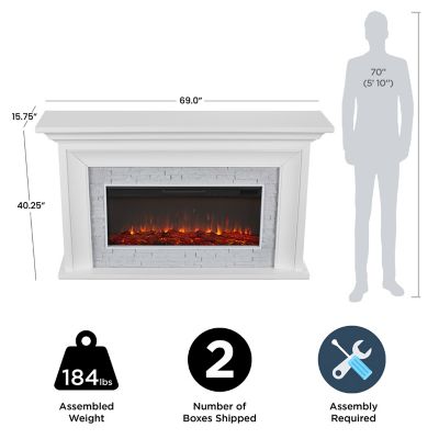 Image showing 2 th Real Flame Sonia Landscape Electric Fireplace, White