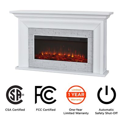 Image showing 3 th Real Flame Sonia Landscape Electric Fireplace, White