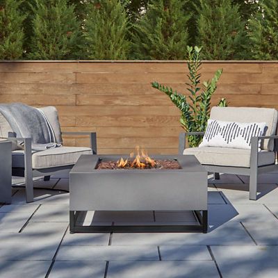 Real Flame Blake Square Propane Fire Table with Natural Gas Conversion Kit, C966LP-WSLT