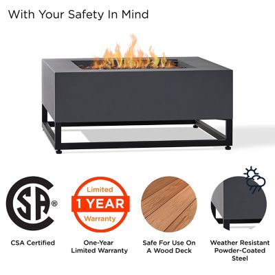 Image showing  Blake Square Propane Fire Table with Natural Gas Conversion Kit