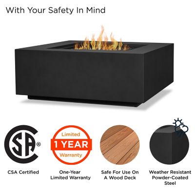 Image showing  Aegean Square Propane Fire Table with Natural Gas Conversion Kit, C9812LP-BLK