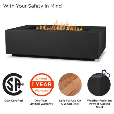 Image showing  Aegean 50 in. Rectangle Propane Fire Table with Natural Gas Conversion Kit, C9813LP-BLK