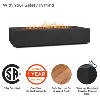 Image showing  Aegean 70 in. Rectangle Propane Fire Table with Natural Gas Conversion Kit, C9814LP-BLK