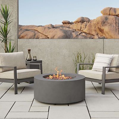 Real Flame Aegean Round Propane Fire Table with Natural Gas Conversion Kit, C9815LP-WSLT