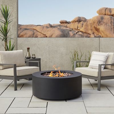 Real Flame 36 in. Aegean Round Propane Gas Fire Table with Natural Gas Conversion Kit