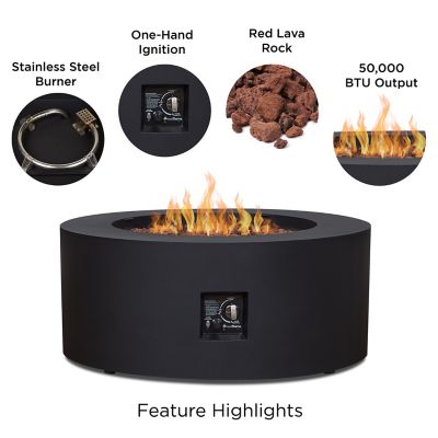 Image showing  36 in. Aegean Round Propane Gas Fire Table with Natural Gas Conversion Kit