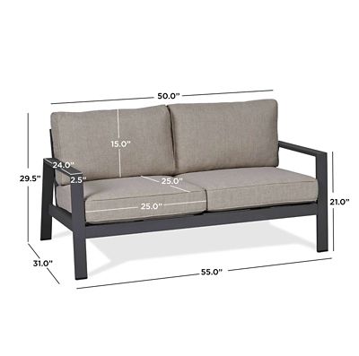 Image showing 7 th Real Flame Aegean Outdoor Two Seat Sofa