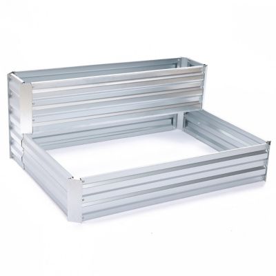 Image showing  90.55 gal. Galvanized Steel 2-Tier Rectangular Raised Garden Bed