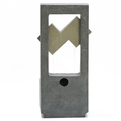 Image showing 7 th LuxenHome Cascading Gray Resin Rectangular Outdoor Fountain with LED Lights