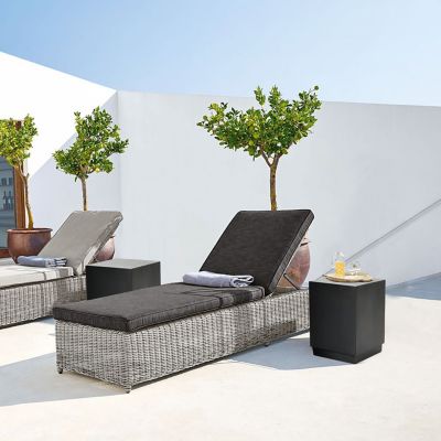 Image showing  Cement Indoor Outdoor Square Stool and Side Table, Gray