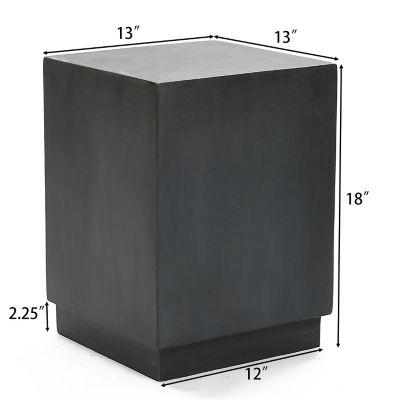 Image showing  Cement Indoor Outdoor Square Stool and Side Table, Gray