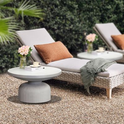 Image showing  Light Gray MGO Indoor and Outdoor Round Coffee Table
