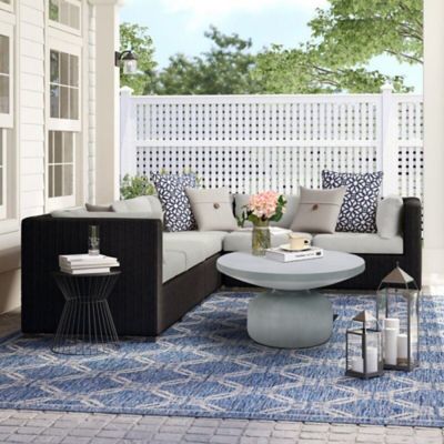Image showing  Light Gray MGO Indoor and Outdoor Round Coffee Table