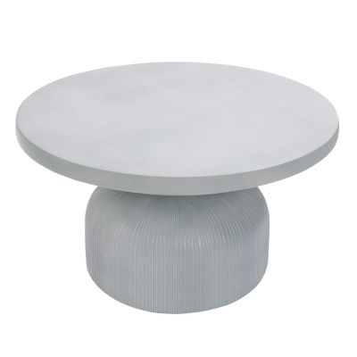 Image showing  Light Gray MGO Indoor and Outdoor Round Coffee Table