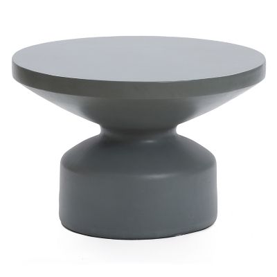 LuxenHome Gray MGO 24.2 in. Round Outdoor Coffee Table