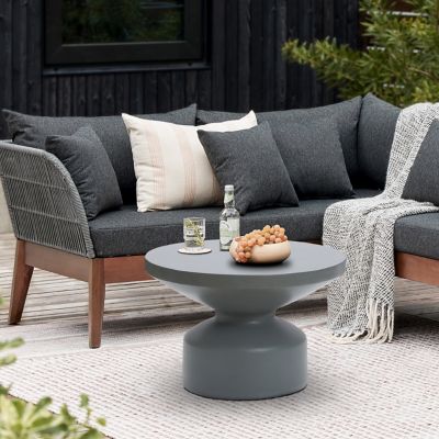 Image showing  Gray MGO 24.2 in. Round Outdoor Coffee Table