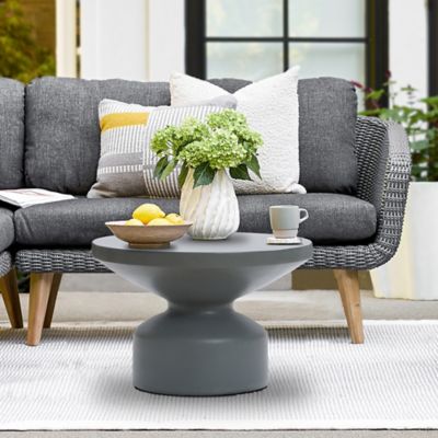 Image showing  Gray MGO 24.2 in. Round Outdoor Coffee Table