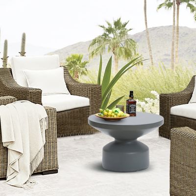 Image showing  Gray MGO 24.2 in. Round Outdoor Coffee Table