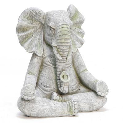 Image showing  MGO Meditating Elephant Statue, Gray