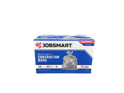 JobSmart 42 gal. Black Heavy-Duty Contractor Trash Bags, 24 ct.