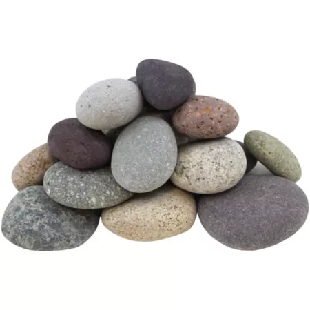 Rainforest 1-3 in Mixed beach pebbles 30 lb. Landscape Rocks