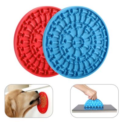 TARVOS Lick Mat for Dog, Boredom and Anxiety Reducer for Dog Bath, Round-Shape 2 pc.