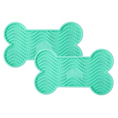 TARVOS Lick Mat for Dog, Boredom and Anxiety Reducer for Dog Bath, Bone-Shape 2 pc.