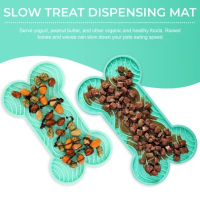 Image showing  Bone-Shaped Dog Lick Mats, Boredom and Anxiety Reducer, Fits Dog Bath, 2-Pack