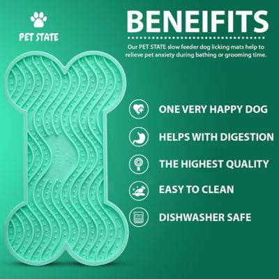 Image showing  Bone-Shaped Dog Lick Mats, Boredom and Anxiety Reducer, Fits Dog Bath, 2-Pack
