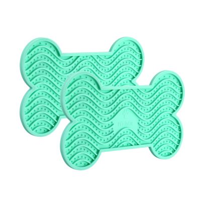 Image showing 5 th TARVOS Bone-Shaped Dog Lick Mats, Boredom and Anxiety Reducer, Fits Dog Bath, 2-Pack