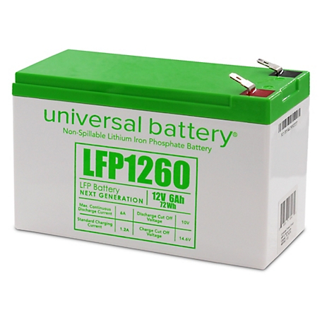 Universal Battery 12.8V 6Ah LFP Battery in a 9Ah Case with F2 Terminals (F2  to F1 Terminal Adapters Included) at Tractor Supply Co.