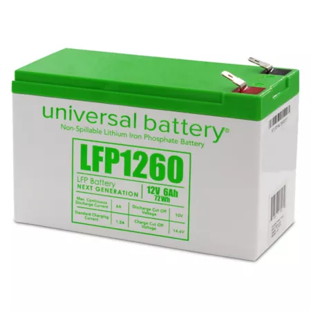 12.8 V 6 Ah LFP universal battery in 9 Ah case with F2 terminals (F2 to F1 terminal adapters included) Mower Batteries