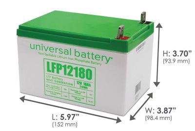 Image showing  12.8V 18Ah Battery in a 12Ah Case with T4 Terminals