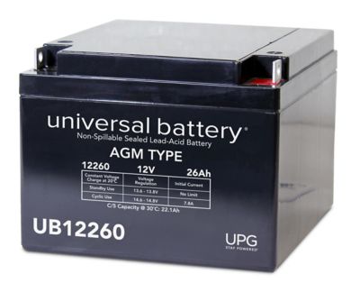 Universal Battery 12V 26Ah Sealed Lead Acid (SLA)/AGM Battery with T3 Terminals