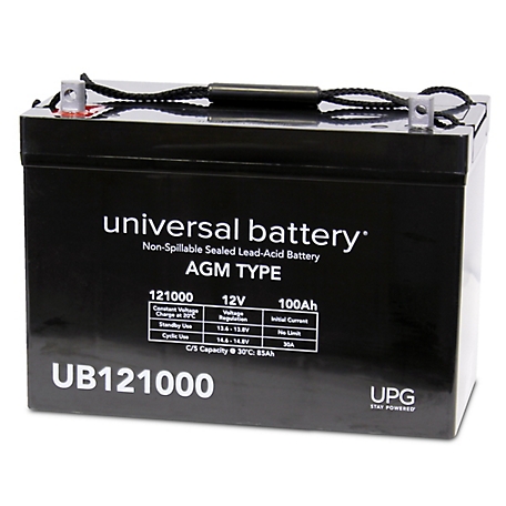 Universal Battery 12V 100Ah Sealed Lead Acid (SLA)/AGM Battery (Group 27) with Z1 Terminals